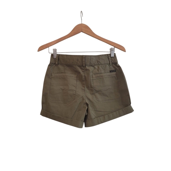 New Sanctuary Green High Rise Chino Shorts Size 24 Cotton Lightweight - Picture 3 of 5
